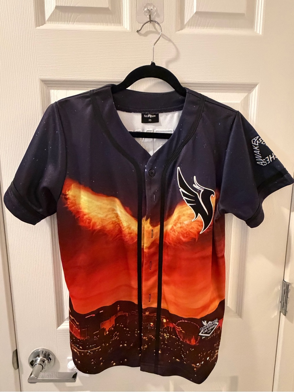 Men's Phoenix Graphic Baseball Jersey - Orange and Black